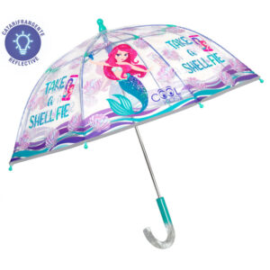 Paraguas manual transparente Sirena 42cm PACK 6 uds