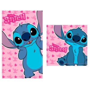 Set 2 toallas baño Stitch Disney algodon PACK 12 uds
