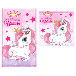 Set 2 toallas baño Unicornio algodon PACK 12 uds