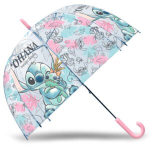 Paraguas manual burbuja transparente Ohana Stitch Disney 46cm PACK 6 uds