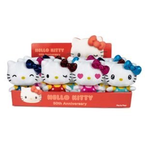 Peluche 50th Anniversary Hello Kitty 16cm surtido PACK 12 uds