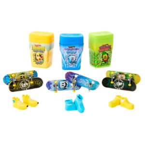 Caja chicles + 2 monopatines Skate Hot Wheels PACK 6 uds