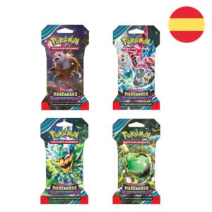 Sobre juego cartas coleccionables Mascarada Crepuscular Escarlata y Purpura Pokemon Español surtido PACK 36 uds