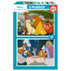 Puzzle El Rey Leon + La Dama y el Vagabundo Animals Disney 2x48pzs
