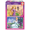 Puzzle Rapunzel + Cenicienta Princesas Disney 2x48pzs
