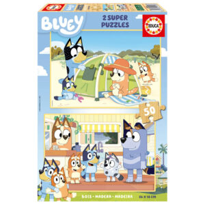Puzzle Bluey madera 2x50pzs