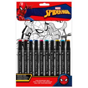 Set papeleria pinta con numeros Spiderman Marvel PACK 6 uds