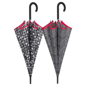 Paraguas automatico blanco negro 61cm surtido PACK 6 uds