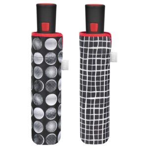 Paraguas plegable automatico blanco negro 54cm surtido PACK 6 uds