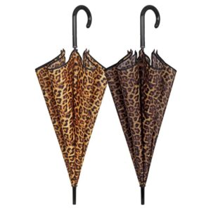 Paraguas automatico estampado leopardo 61cm surtido PACK 6 uds