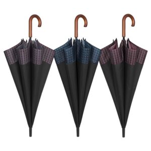 Paraguas golf automatico cuadros cenefa 65cm surtido PACK 6 uds