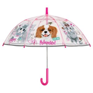 Paraguas manual transparente mascotas 45cm PACK 6 uds
