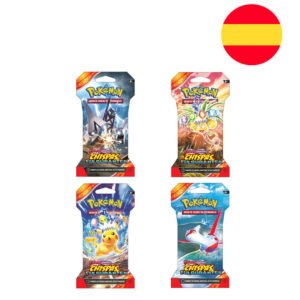 Sobre juego cartas coleccionables Chispas Fulgurantes Escarlata y Purpura Pokemon español surtido PACK 24 uds