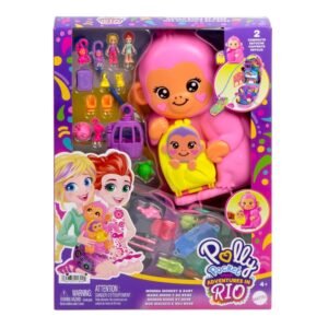 Cofre bolso Mama mono y bebe Polly Pocket