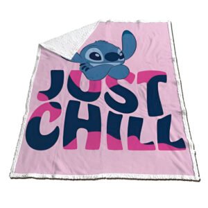 Manta coralina sherpa Stitch Disney 120x150cm