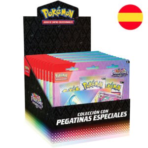 Blister juego cartas coleccionables Tech Sticker Collection Evoluciones Prismaticas Pokemon español surtido PACK 12 uds