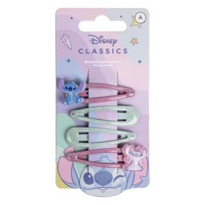 Blister 4 horquillas Angel & Stitch Disney PACK 12 uds