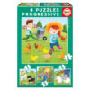 Puzzle Progresivo Animales de la Granja 6-9-12-16pzs